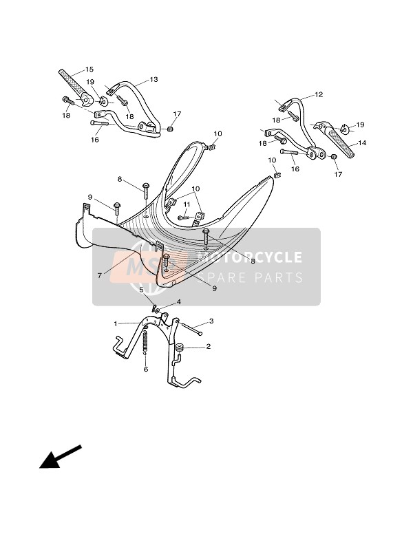 Yamaha YH50 WHY 2003 In Piedi & Poggiapiedi per un 2003 Yamaha YH50 WHY